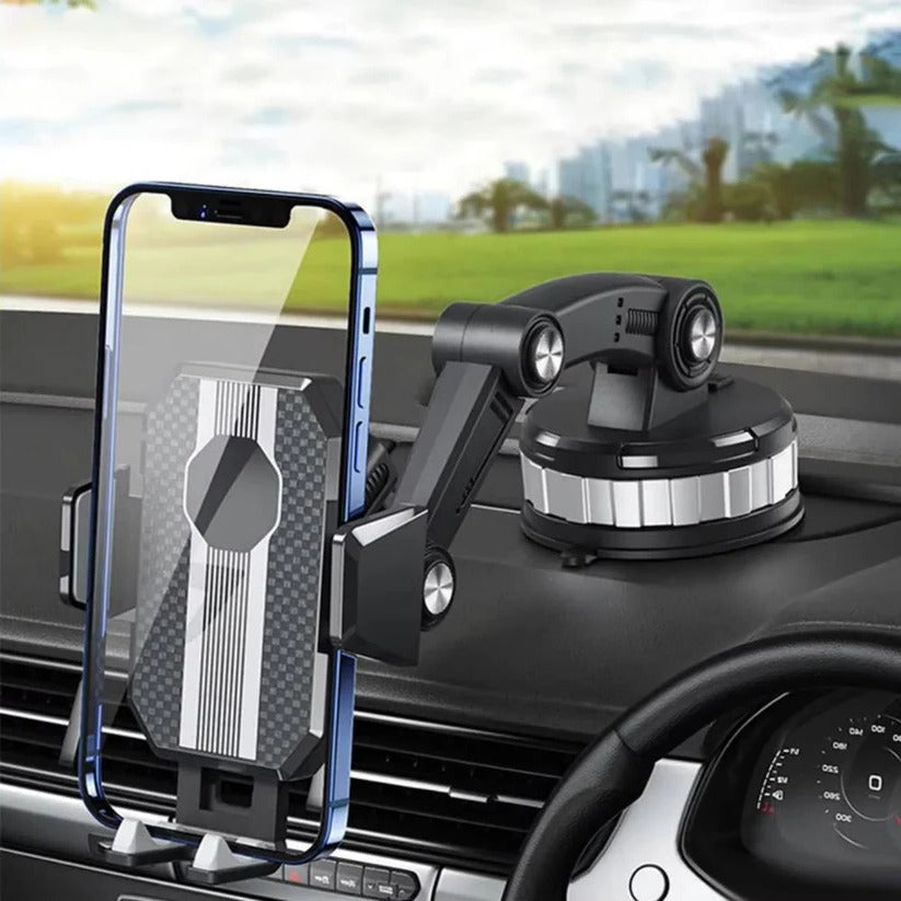 360° Rotating Car Phone Holder with Strong Suction Cup Base - Universal Compatibility & Adjustable Viewing Angle