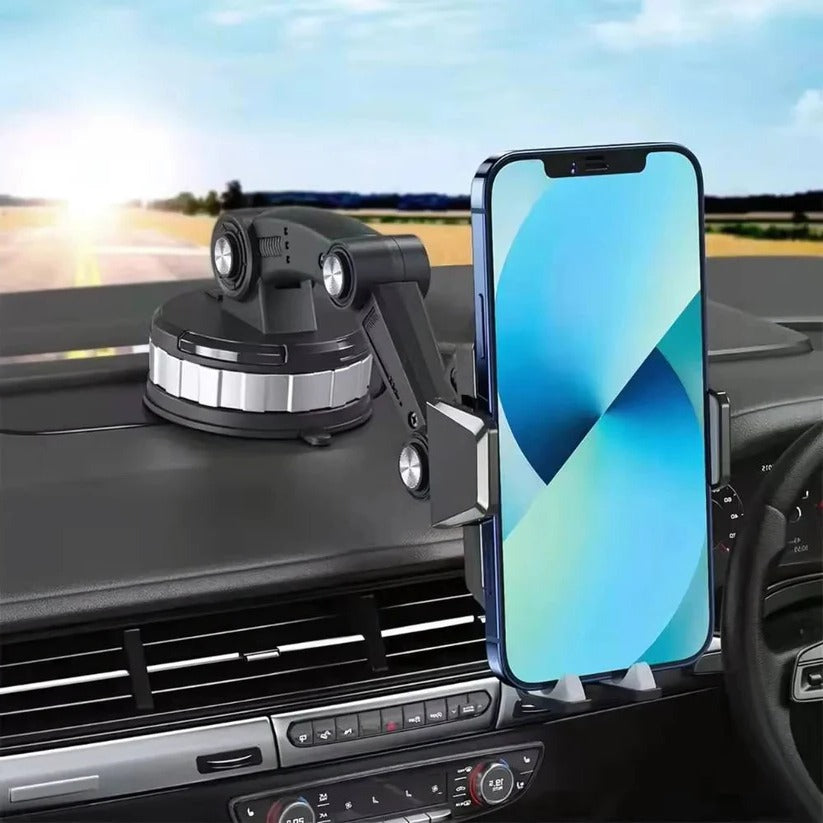 360° Rotating Car Phone Holder with Strong Suction Cup Base - Universal Compatibility & Adjustable Viewing Angle