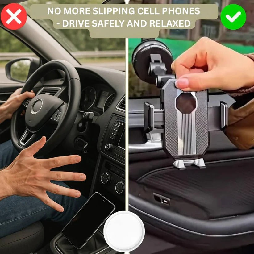 360° Rotating Car Phone Holder with Strong Suction Cup Base - Universal Compatibility & Adjustable Viewing Angle