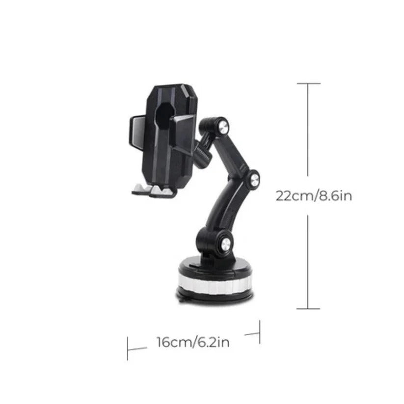360° Rotating Car Phone Holder with Strong Suction Cup Base - Universal Compatibility & Adjustable Viewing Angle