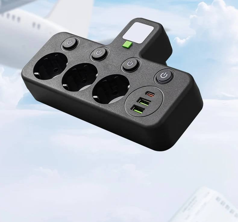 Multi-Outlet Power Strip with 4 USB Ports & USB-C | 2500W Surge Protection | Smart Charging Station for Home & Office