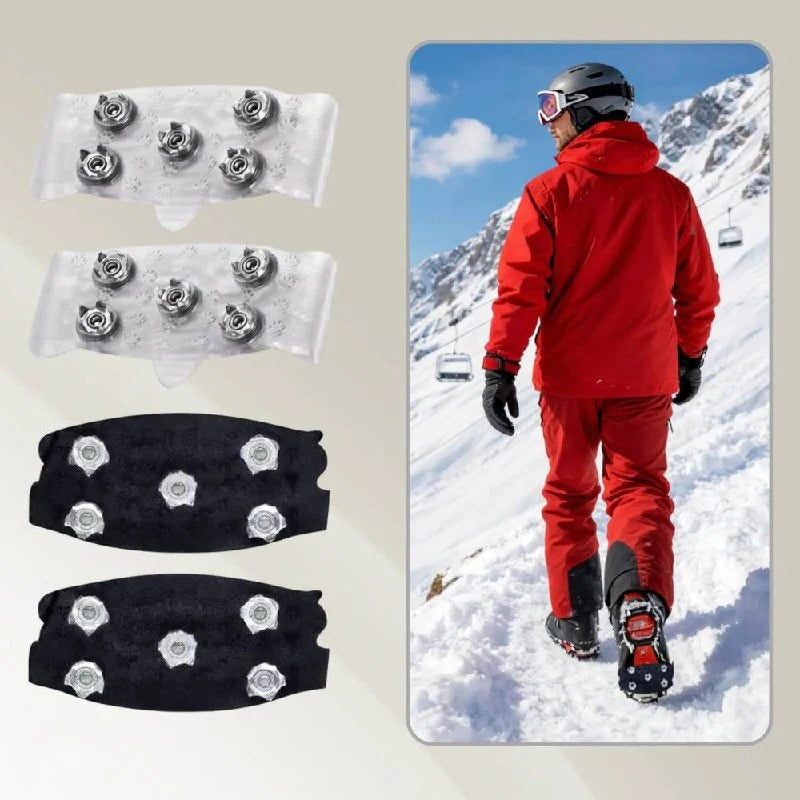 Winter Walking Slip-Resistant Ice Traction Cleats with Durable Steel Spikes for Maximum Grip