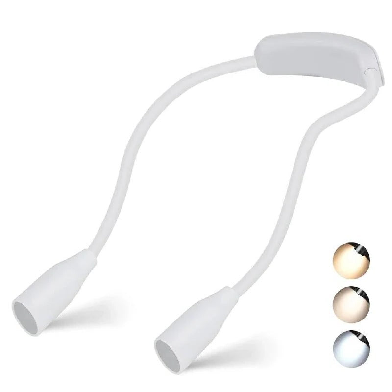 Flexible Rechargeable LED Neck Light - Hands-Free Reading Lamp for Comfortable Illumination
