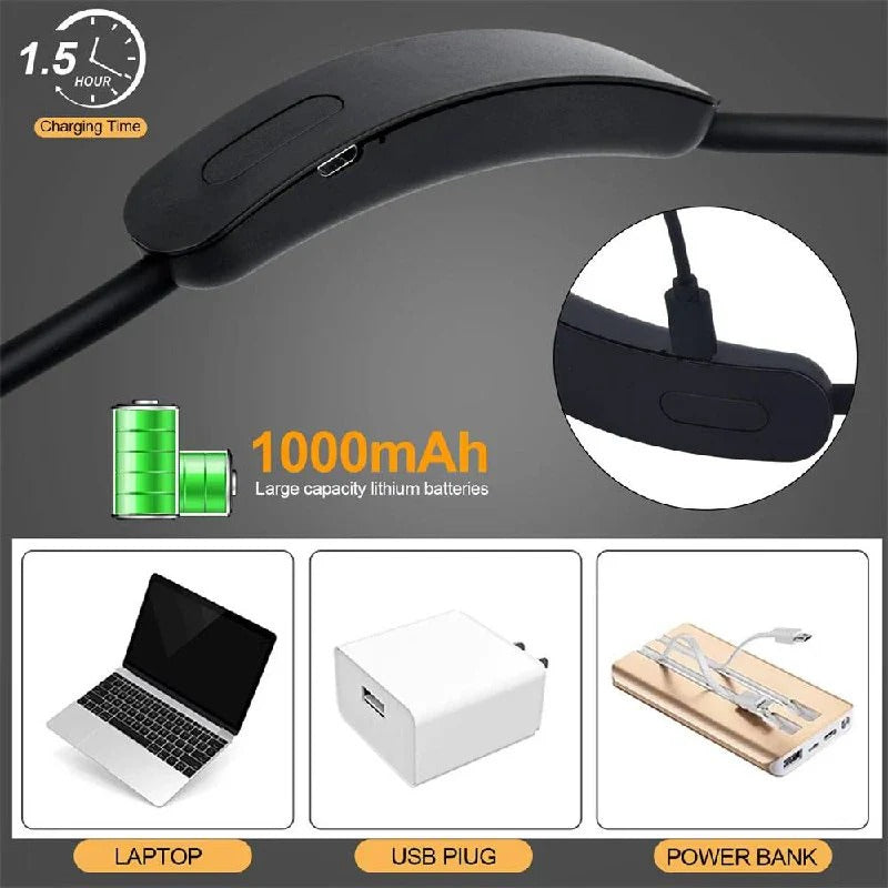 Flexible Rechargeable LED Neck Light - Hands-Free Reading Lamp for Comfortable Illumination