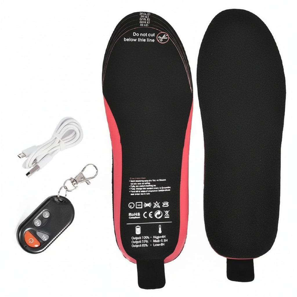 Adjustable Heated Foot Insoles - Unisex Battery-Powered, Custom Fit with Multiple Heat Settings
