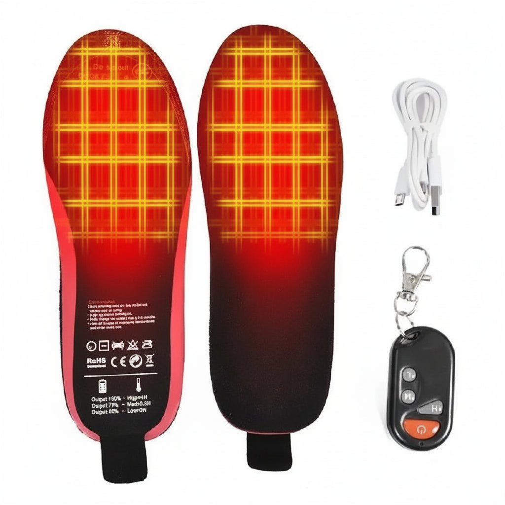 Adjustable Heated Foot Insoles - Unisex Battery-Powered, Custom Fit with Multiple Heat Settings