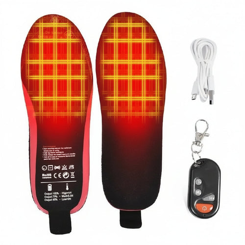 Adjustable Heated Foot Insoles - Unisex Battery-Powered, Custom Fit with Multiple Heat Settings