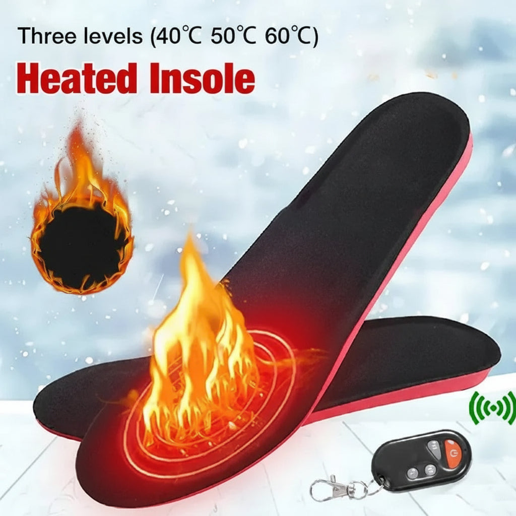 Adjustable Heated Foot Insoles - Unisex Battery-Powered, Custom Fit with Multiple Heat Settings