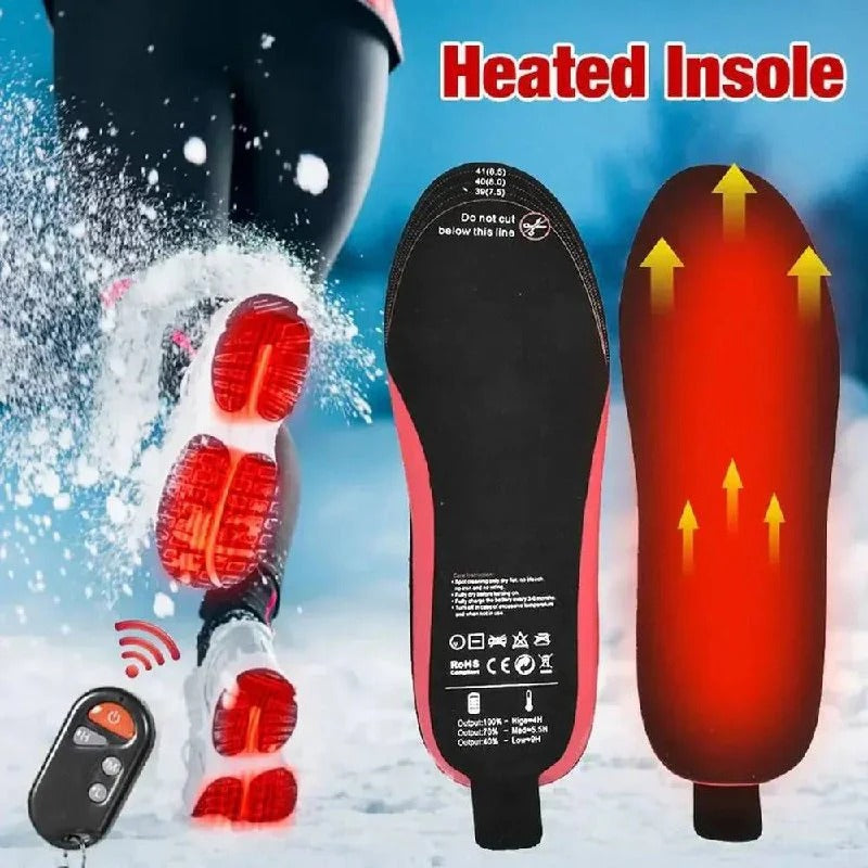Adjustable Heated Foot Insoles - Unisex Battery-Powered, Custom Fit with Multiple Heat Settings