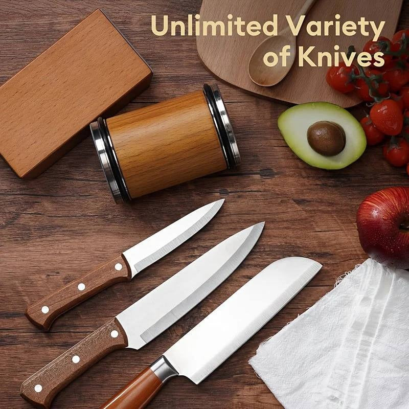 Dual Angle Diamond Knife Sharpening Stone Set - 15° & 20° Magnetic Holder for Precision Sharpening