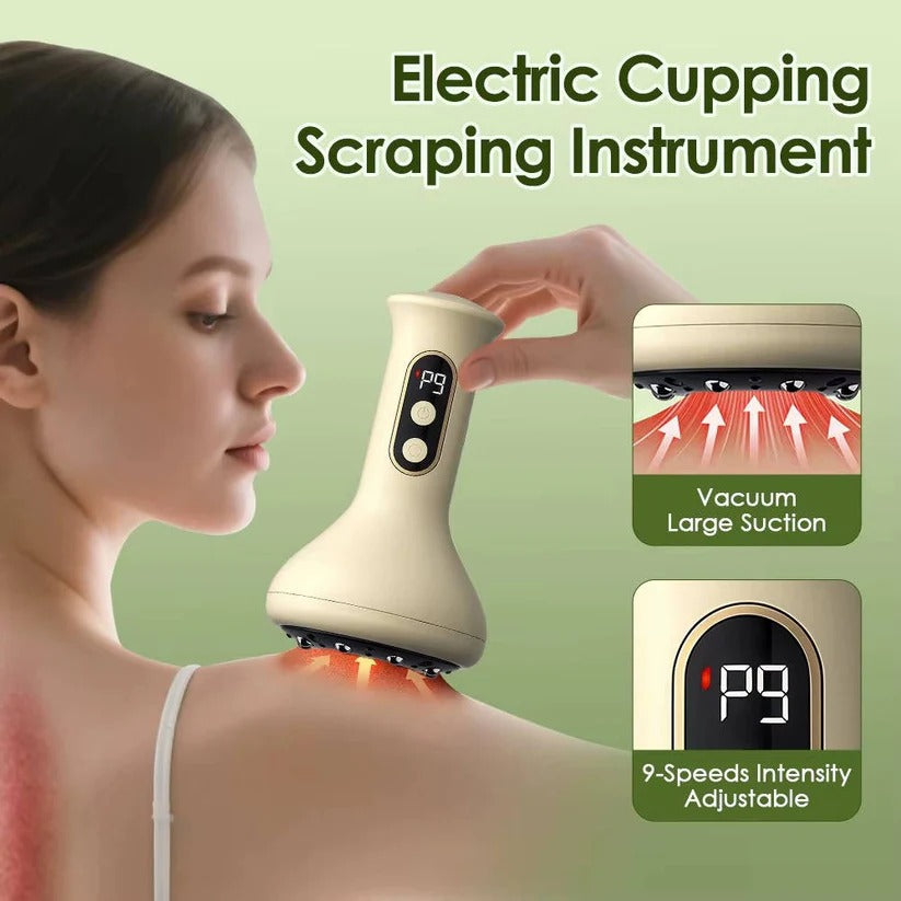 Electric Vacuum Cupping Massage Device with Heat Therapy & LED Display - Pain Relief & Relaxation