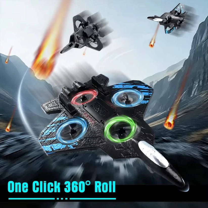 360° RC Stunt Airplane Toy with LED Lights - Remote Control Flying Plane for Kids - Perfect for Outdoor Fun!