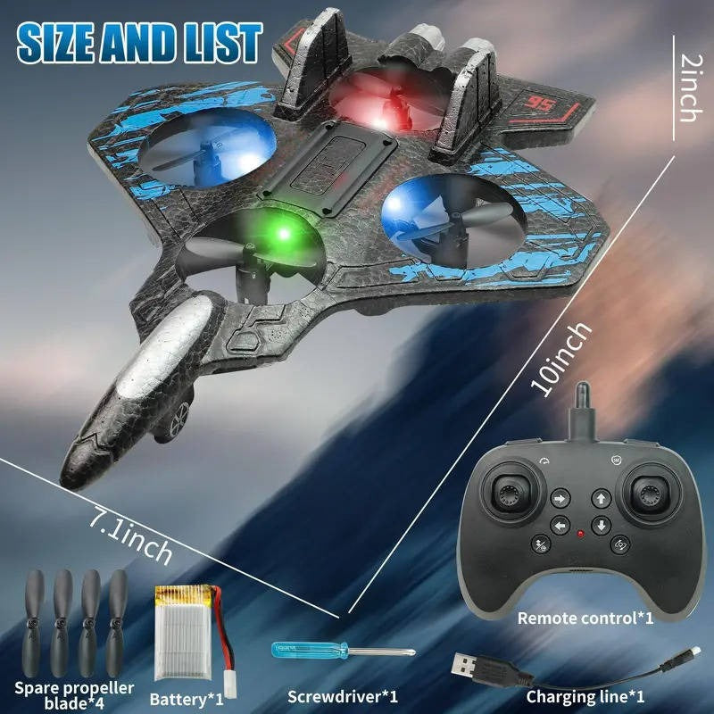 360° RC Stunt Airplane Toy with LED Lights - Remote Control Flying Plane for Kids - Perfect for Outdoor Fun!