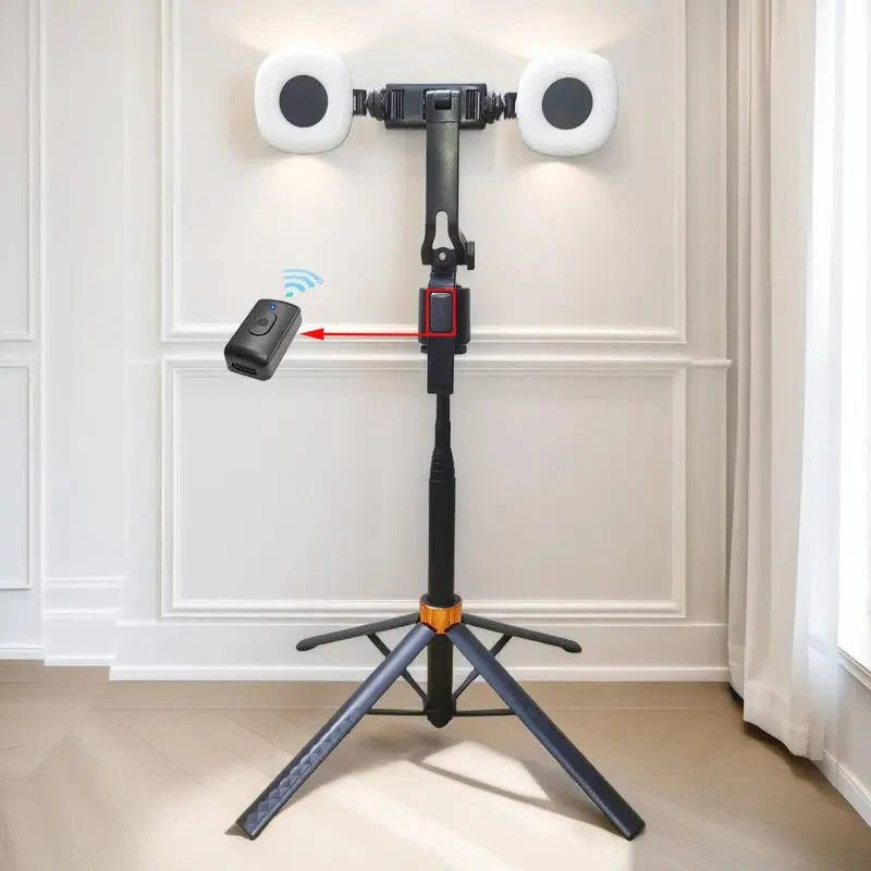 Smart Auto Tracking Phone Holder Tripod with Dual Fill Lights – Perfect for Live Streaming & Vlogging