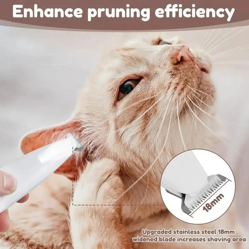 Rechargeable Cordless Pet Grooming Trimmer with LED Light & Durable Ceramic Blade - Ideal for Dogs & Cats