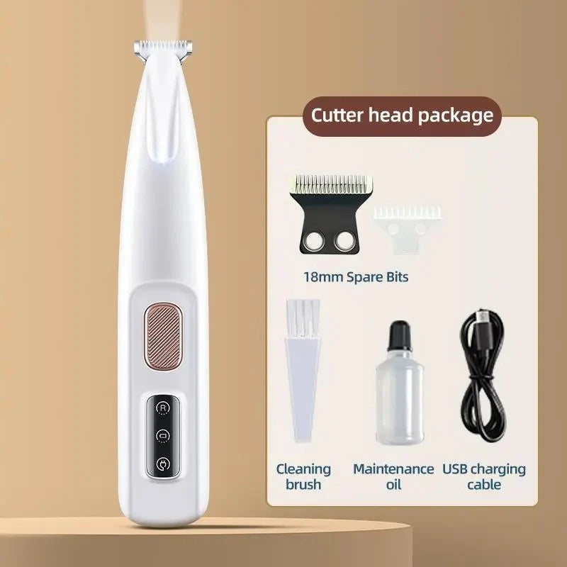 Rechargeable Cordless Pet Grooming Trimmer with LED Light & Durable Ceramic Blade - Ideal for Dogs & Cats