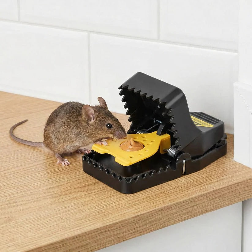 4-Pack Reusable Snap Mouse Traps with No-Touch Release Mechanism - Safe & Easy Pest Control