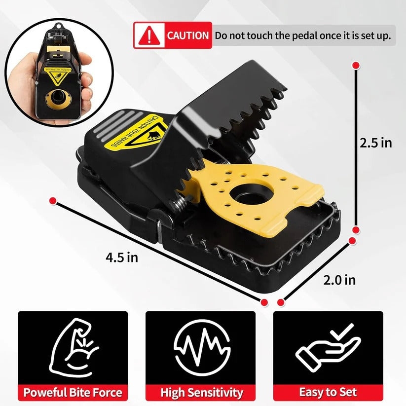 4-Pack Reusable Snap Mouse Traps with No-Touch Release Mechanism - Safe & Easy Pest Control