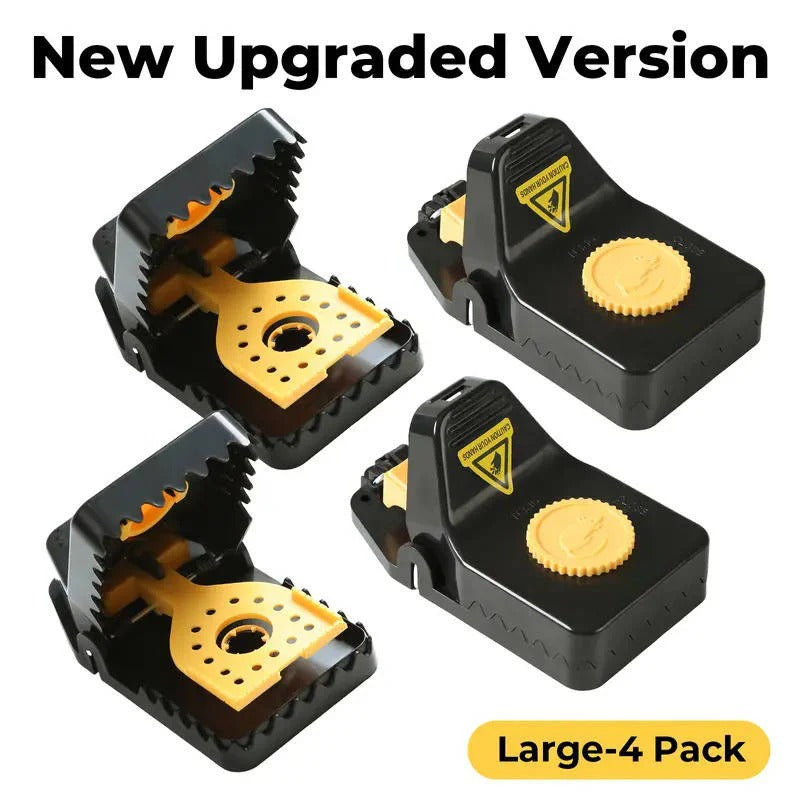 4-Pack Reusable Snap Mouse Traps with No-Touch Release Mechanism - Safe & Easy Pest Control