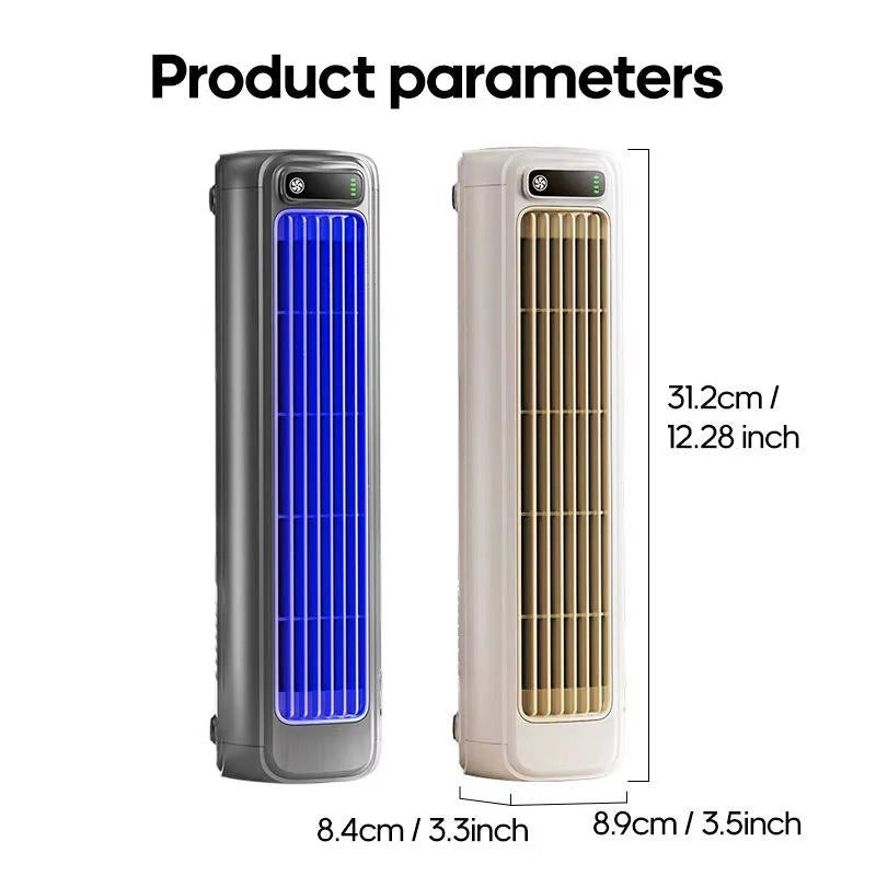 3-Speed Portable Desktop Air Cooler Fan - 2000mAh Battery, Wall Mountable, Ideal for Home & Office Use