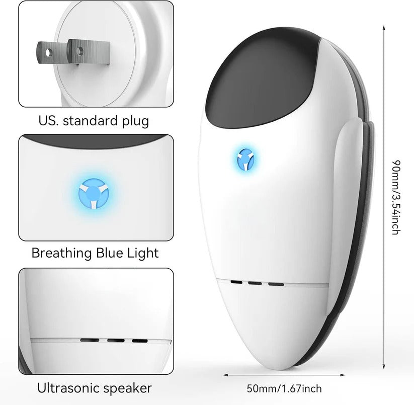 4-Pack Plug-In Ultrasonic Pest Control Devices for Home - Effective, Safe & Eco-Friendly Solution