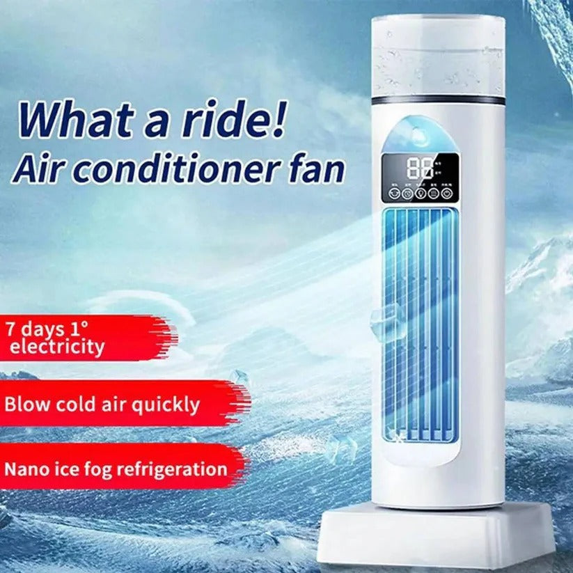 Bladeless Portable Air Cooler Tower Fan with Water Tank & Smart Remote Control - 6 Adjustable Speed Settings for Ultimate Comfort