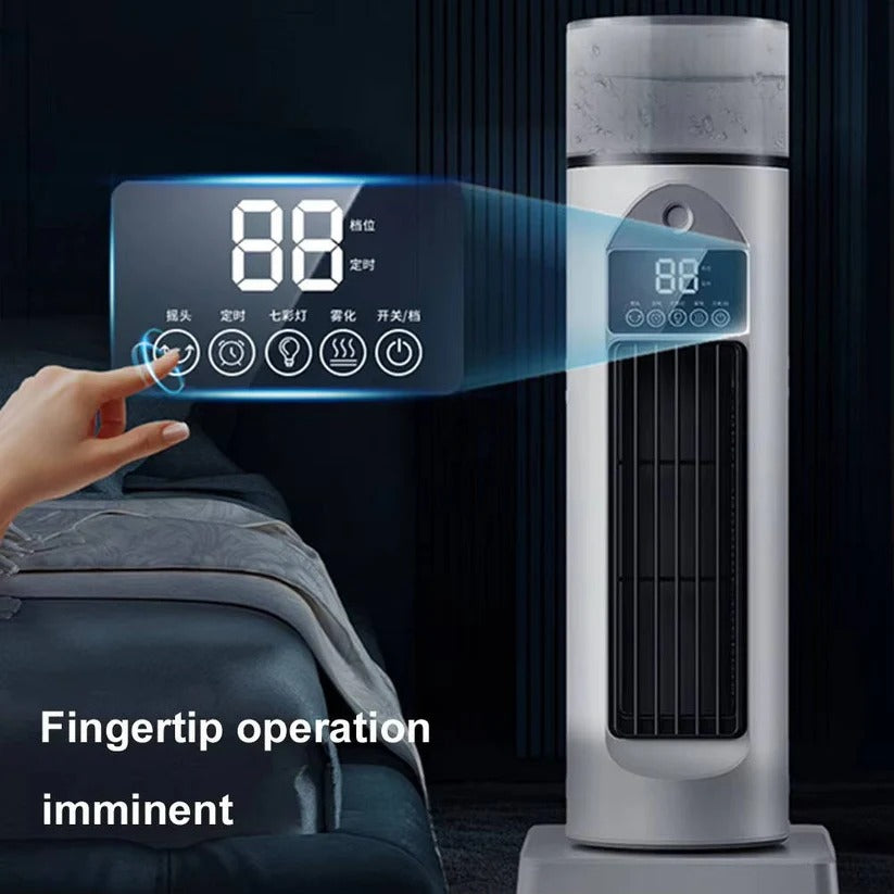 Bladeless Portable Air Cooler Tower Fan with Water Tank & Smart Remote Control - 6 Adjustable Speed Settings for Ultimate Comfort
