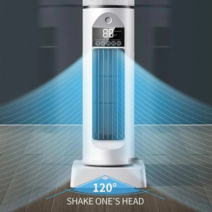 Bladeless Portable Air Cooler Tower Fan with Water Tank & Smart Remote Control - 6 Adjustable Speed Settings for Ultimate Comfort