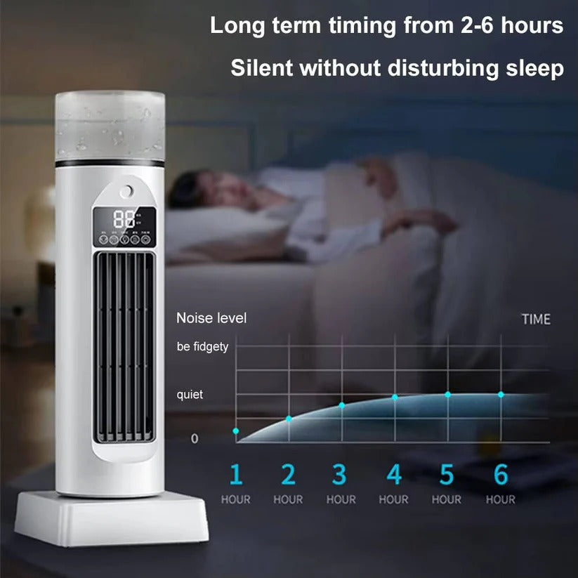 Bladeless Portable Air Cooler Tower Fan with Water Tank & Smart Remote Control - 6 Adjustable Speed Settings for Ultimate Comfort