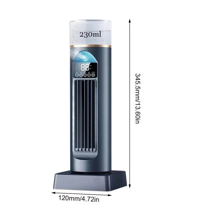 Bladeless Portable Air Cooler Tower Fan with Water Tank & Smart Remote Control - 6 Adjustable Speed Settings for Ultimate Comfort