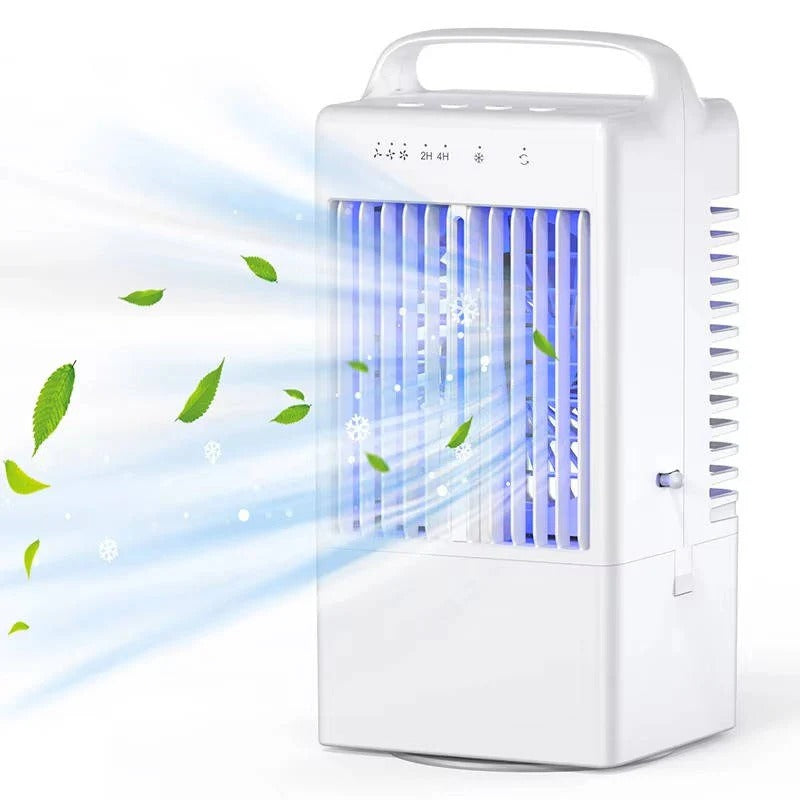 Mini USB Desktop Air Cooling Fan with Ambient LED Light, 4 Adjustable Speed Settings & Timer Function - Perfect for Home & Office Use