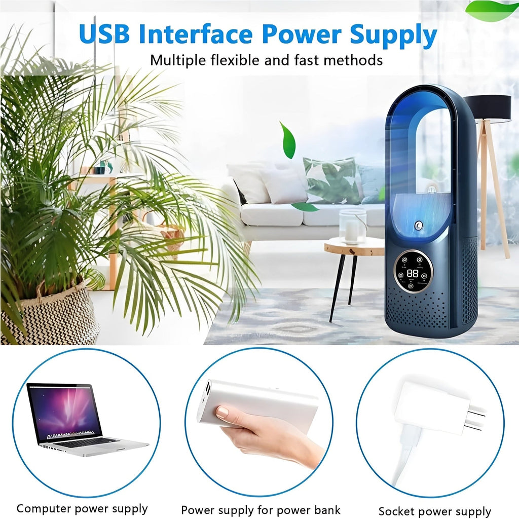 3-in-1 Portable Air Cooling Fan with Humidifier & Energy-Efficient DC Brushless Motor - Ideal for Home & Office