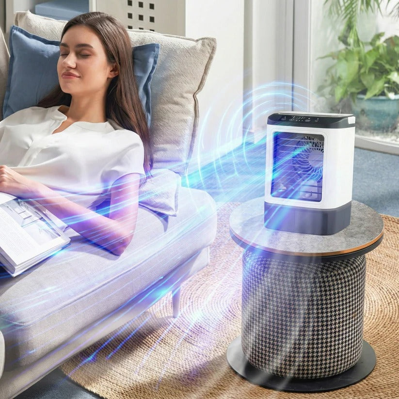 Portable Air Cooler Fan with 900ml Water Tank - 3 Adjustable Speed Settings for Efficient Cooling