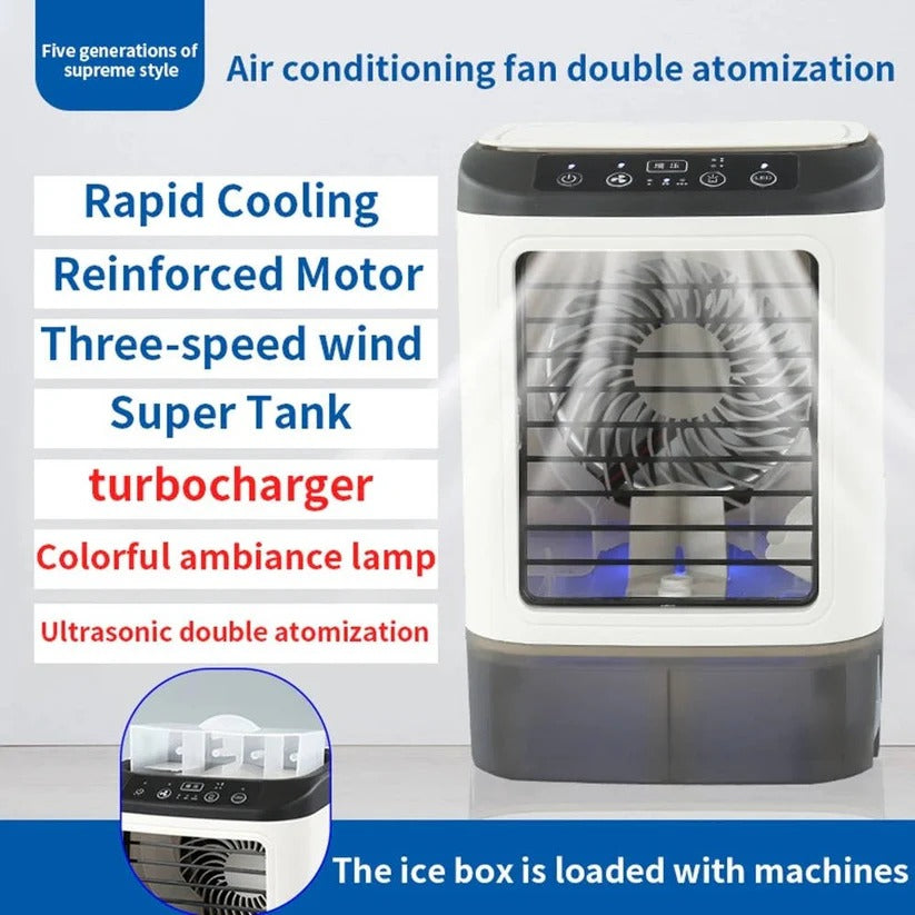 Portable Air Cooler Fan with 900ml Water Tank - 3 Adjustable Speed Settings for Efficient Cooling