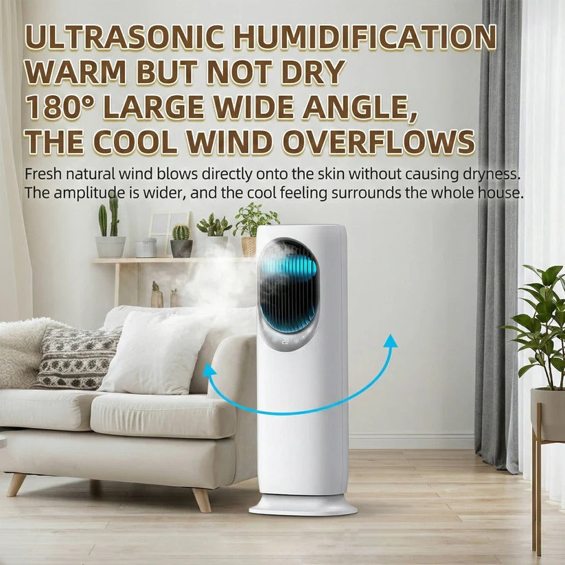 Portable Air Cooler Fan with Humidifier & Remote Control - Energy-Efficient, Compact Design for Home & Office Use