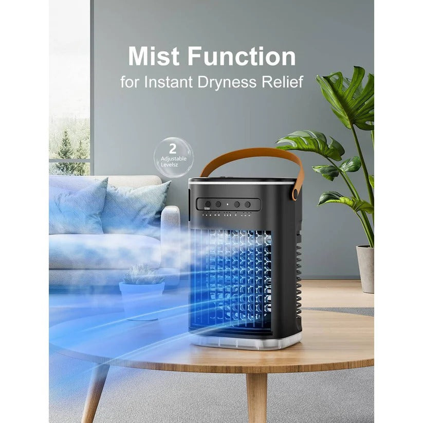 Portable Air Cooler Fan with 1.2L Water Tank & Remote Control - Energy-Efficient Personal Cooling Solution for Home & Office