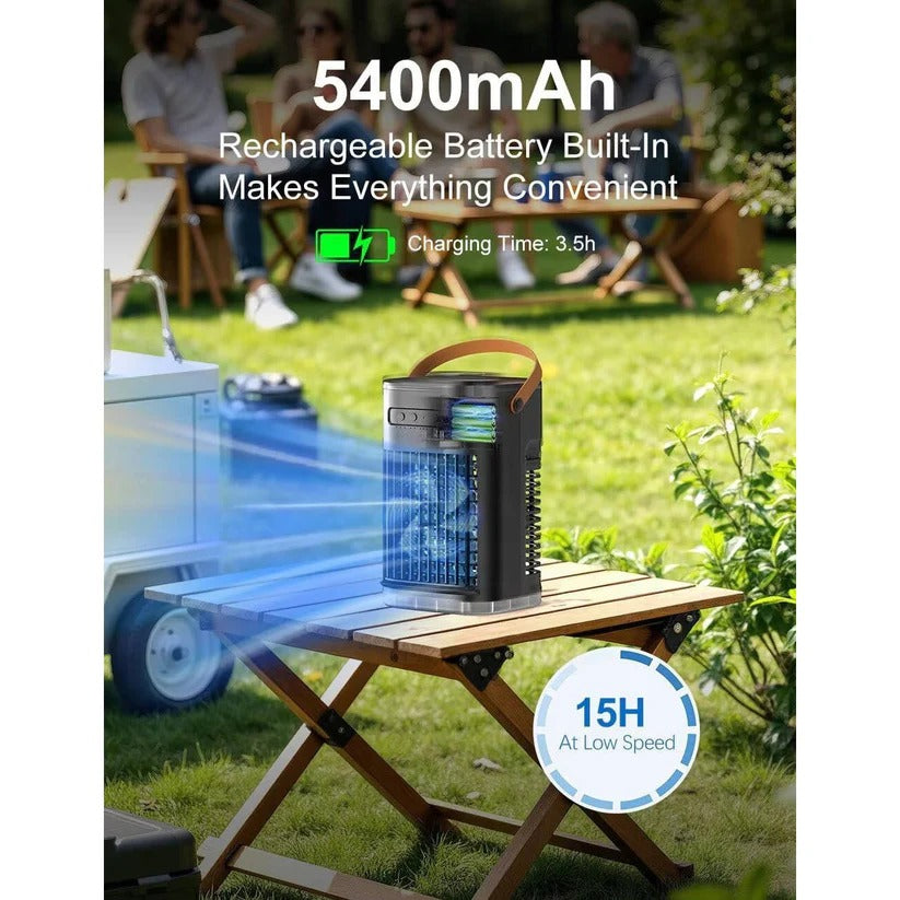 Portable Air Cooler Fan with 1.2L Water Tank & Remote Control - Energy-Efficient Personal Cooling Solution for Home & Office