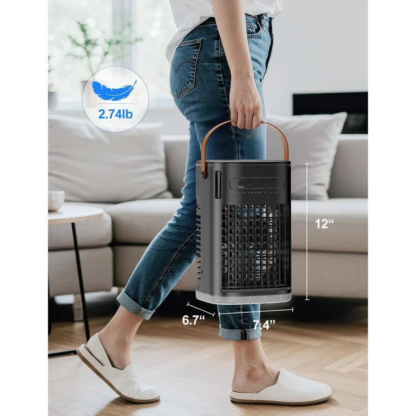 Portable Air Cooler Fan with 1.2L Water Tank & Remote Control - Energy-Efficient Personal Cooling Solution for Home & Office