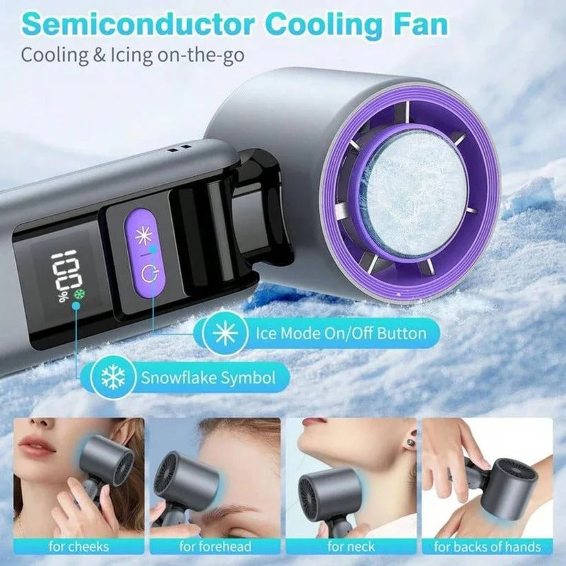 3-in-1 Rechargeable Handheld Fan with Flashlight & LED Battery Indicator - Portable Cooling Solution