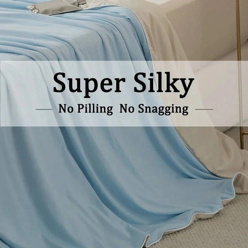 Ultra-Lightweight Summer Cooling Blanket - Breathable Ice Silk Fabric for Maximum Comfort