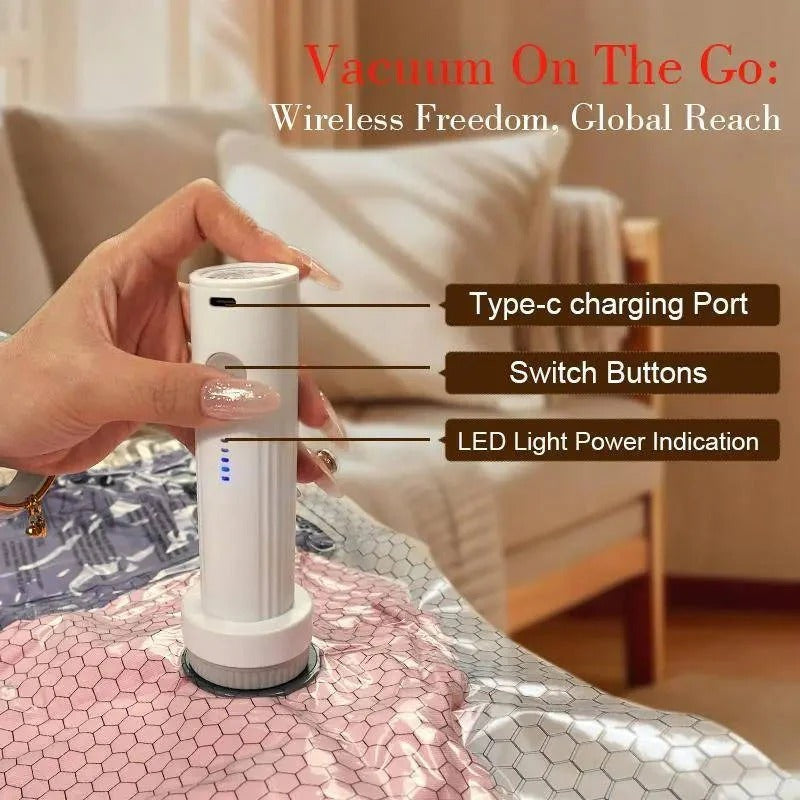 15-Piece Cordless Vacuum Compression Bag Set with Hand Pump - Ideal for Travel & Space Saving