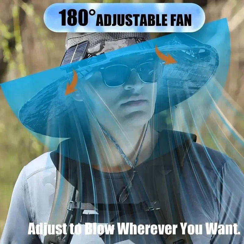Ventilated Sun Hat with Dual Solar Fans for Ultimate Outdoor Comfort - Unisex Design for Men & Women