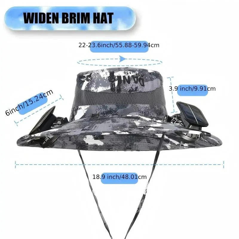 Ventilated Sun Hat with Dual Solar Fans for Ultimate Outdoor Comfort - Unisex Design for Men & Women