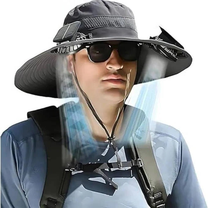 Ventilated Sun Hat with Dual Solar Fans for Ultimate Outdoor Comfort - Unisex Design for Men & Women