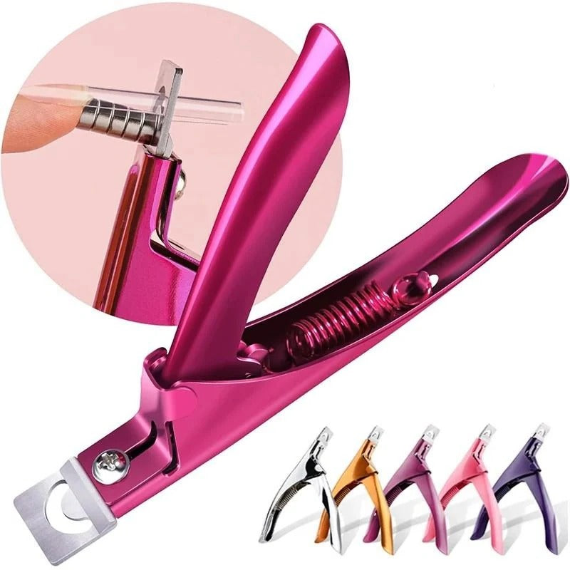 Ergonomic Stainless Steel Acrylic Nail Cutter with Non-Slip Grip - Precision Nail Care Tool