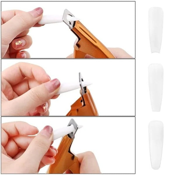 Ergonomic Stainless Steel Acrylic Nail Cutter with Non-Slip Grip - Precision Nail Care Tool