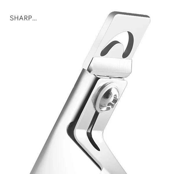 Ergonomic Stainless Steel Acrylic Nail Cutter with Non-Slip Grip - Precision Nail Care Tool