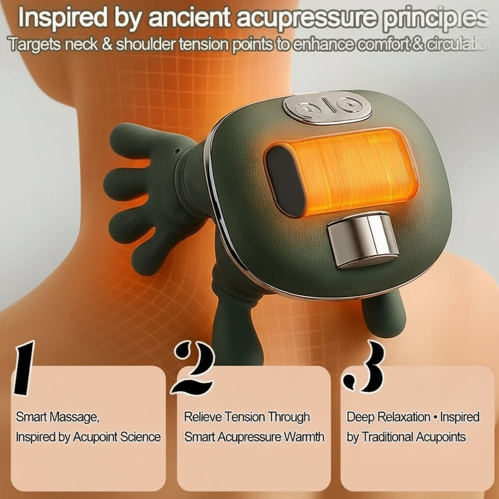 Adjustable Wireless Neck and Shoulder Massager with Customizable Kneading Settings for Ultimate Relaxation