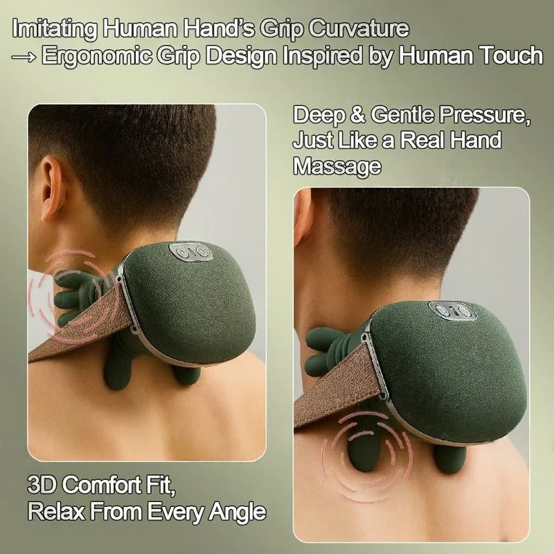 Adjustable Wireless Neck and Shoulder Massager with Customizable Kneading Settings for Ultimate Relaxation
