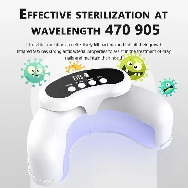 Portable Nail Care Light Device for Fingernails & Toenails - UV LED Nail Dryer for Home & Travel
